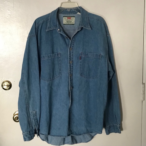 levis black denim shirt